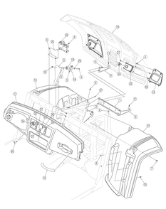 Front Fenders And Dash Diagram and Parts List for 467 4X4-1B017G-Before-37ACD710 Cub Cadet Lawn Tractor Accessories